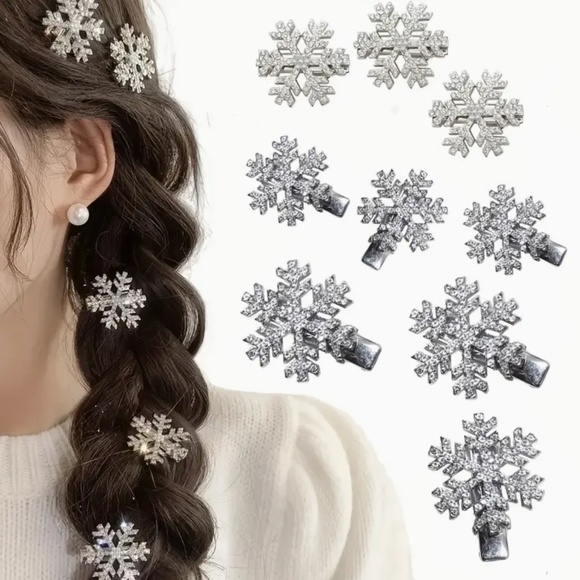 🌹 FREE w/purchase Snowflake crystal rhinestone hair clips - Picture 11 of 14
